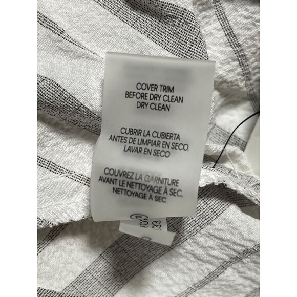 Calvin Klein Womens Striped Midi Faux Wrap Dress Size 2 White Gray Stripes - Picture 8 of 10